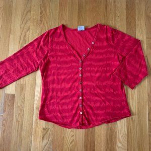 Red Cotton Button Down